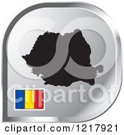 Silver Romania Map And Flag Icon