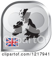 Silver Uk Map And Flag Icon