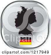 Poster, Art Print Of Silver Germany Map And Flag Icon