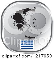 Poster, Art Print Of Silver Greek Map And Flag Icon