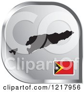 Clipart Of A Silver Timor Map And Flag Icon Royalty Free Vector Illustration