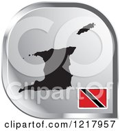 Clipart Of A Silver Trinidad Map And Flag Icon Royalty Free Vector Illustration