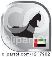 Poster, Art Print Of Silver Uae Map And Flag Icon