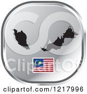 Poster, Art Print Of Silver Malaysia Map And Flag Icon