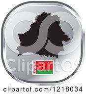 Clipart Of A Silver Belarus Map And Flag Icon Royalty Free Vector Illustration
