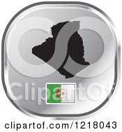 Clipart Of A Silver Algeria Map And Flag Icon Royalty Free Vector Illustration by Lal Perera