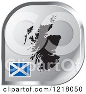 Poster, Art Print Of Silver Scotland Map And Flag Icon