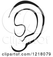 Poster, Art Print Of Black And White Human Ear