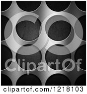 Poster, Art Print Of 3d Brushed Metal Background With Holes Over Perforations