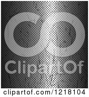 Clipart Of A 3d Scratched Perforated Metal Background Royalty Free Vector Illustration