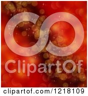 Clipart Of A Red Bokeh Light And Star Christmas Background Royalty Free Illustration