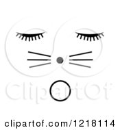 Poster, Art Print Of Black Surprised Cat Face On White