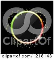 Poster, Art Print Of Neon Ring Of Colorful Lgihts Around A Lens On Black