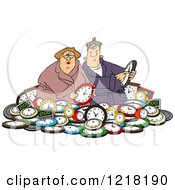 Poster, Art Print Of Couple In A Pile Of Clocks