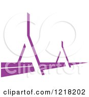 Clipart Of A Purple Modern Bridge Royalty Free Vector Illustration