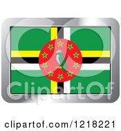 Clipart Of A Dominica Flag And Silver Frame Icon Royalty Free Vector Illustration
