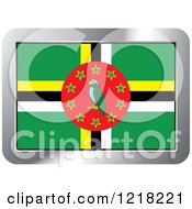 Poster, Art Print Of Dominica Flag And Silver Frame Icon