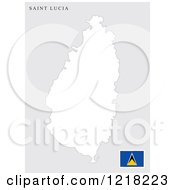 Clipart Of A Saint Lucia Map And Flag Royalty Free Vector Illustration