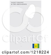 Clipart Of A Saint Vincent And The Grenadines Map And Flag Royalty Free Vector Illustration