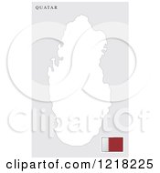 Clipart Of A Quatar Map And Flag Royalty Free Vector Illustration