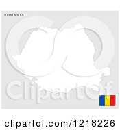 Clipart Of A Romania Map And Flag Royalty Free Vector Illustration