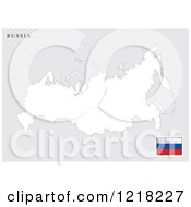 Clipart Of A Russia Map And Flag Royalty Free Vector Illustration