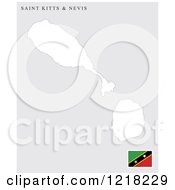 Clipart Of A Saint Kitts And Nevis Map And Flag Royalty Free Vector Illustration