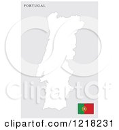 Clipart Of A Portugal Map And Flag Royalty Free Vector Illustration