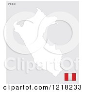 Clipart Of A Peru Map And Flag Royalty Free Vector Illustration