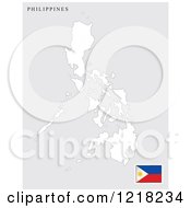 Clipart Of A Philippines Map And Flag Royalty Free Vector Illustration