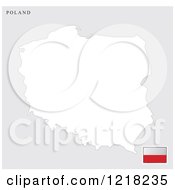 Clipart Of A Poland Map And Flag Royalty Free Vector Illustration