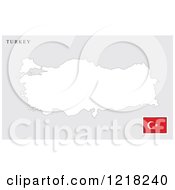 Clipart Of A Turkey Map And Flag Royalty Free Vector Illustration