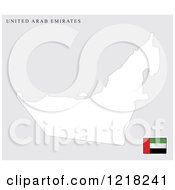 Clipart Of A UAE Map And Flag Royalty Free Vector Illustration