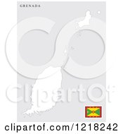 Clipart Of A Grenada Map And Flag Royalty Free Vector Illustration