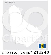 Clipart Of A Barbados Map And Flag Royalty Free Vector Illustration