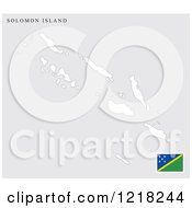Poster, Art Print Of Solomon Island Map And Flag