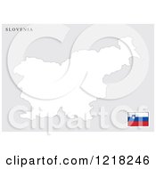 Clipart Of A Slovenia Map And Flag Royalty Free Vector Illustration