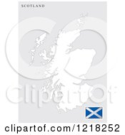 Clipart Of A Scotland Map And Flag Royalty Free Vector Illustration