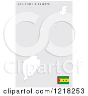 Poster, Art Print Of Sao Tome And Principe Map And Flag