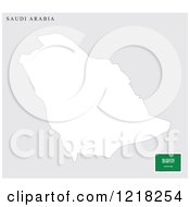 Clipart Of A Saudi Arabia Map And Flag Royalty Free Vector Illustration