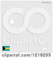 Clipart Of A Bahamas Map And Flag Royalty Free Vector Illustration