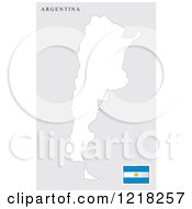 Clipart Of A Argentina Map And Flag Royalty Free Vector Illustration