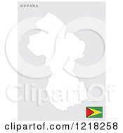 Clipart Of A Guyana Map And Flag Royalty Free Vector Illustration