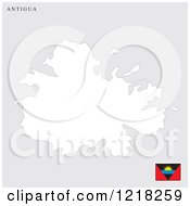 Clipart Of A Antigua Map And Flag Royalty Free Vector Illustration