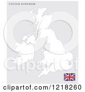 Clipart Of A UK Map And Flag Royalty Free Vector Illustration