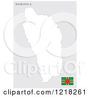 Clipart Of A Dominica Map And Flag Royalty Free Vector Illustration