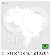 Clipart Of A Brazil Map And Flag Royalty Free Vector Illustration