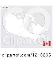 Clipart Of A Canada Map And Flag Royalty Free Vector Illustration