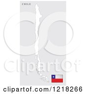 Clipart Of A Chile Map And Flag Royalty Free Vector Illustration