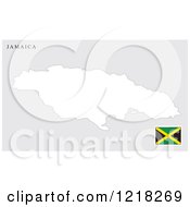 Poster, Art Print Of Jamaica Map And Flag